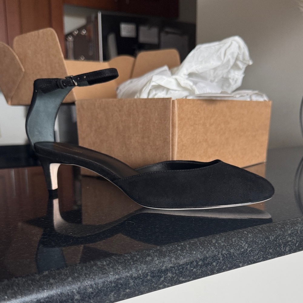 Reformation Black Suede Luanna Pumps